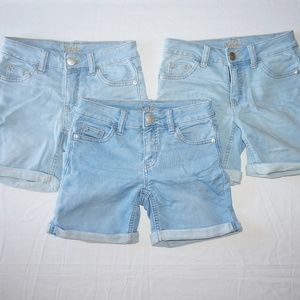 Justice Denim Jeggings Stretch Shorts 3 Pairs VGC